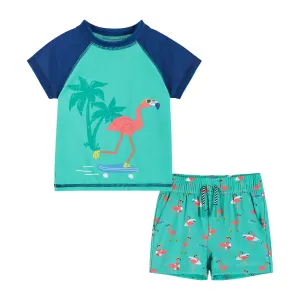 Raglan Rashguard and Boardshort | Surfing & Skating Flamingo