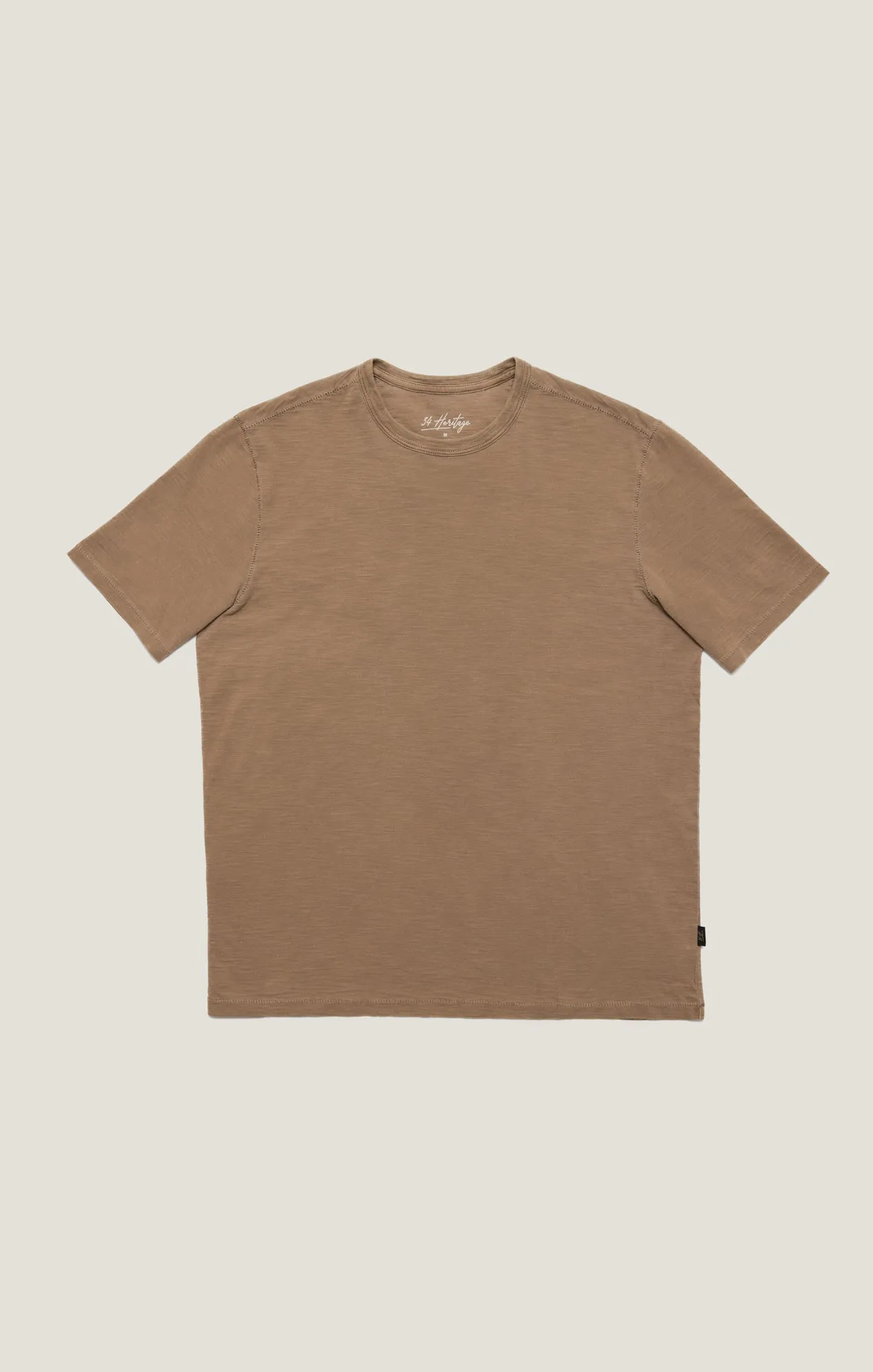 Slub Crew Neck T-Shirt in Shitake