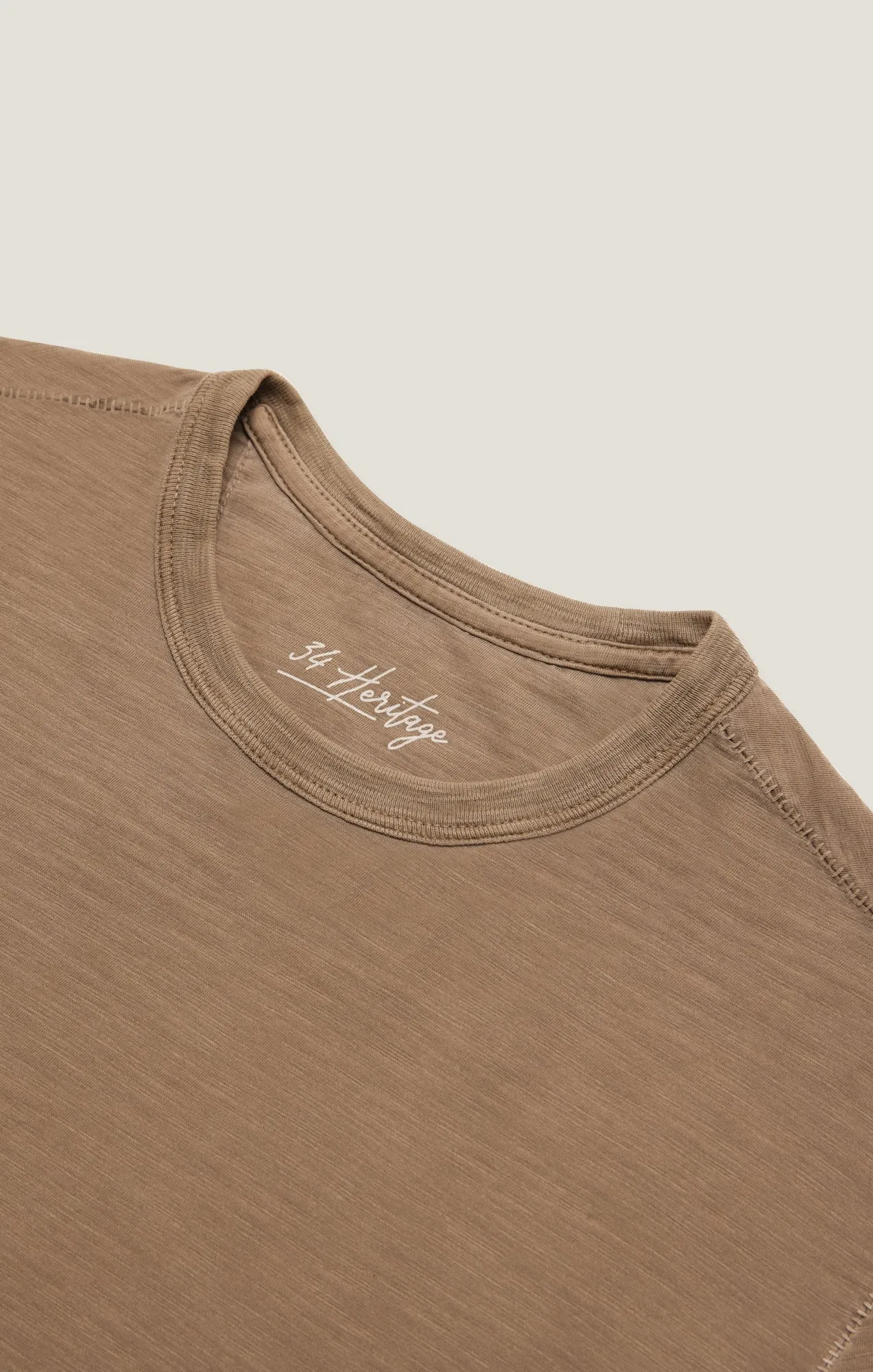 Slub Crew Neck T-Shirt in Shitake