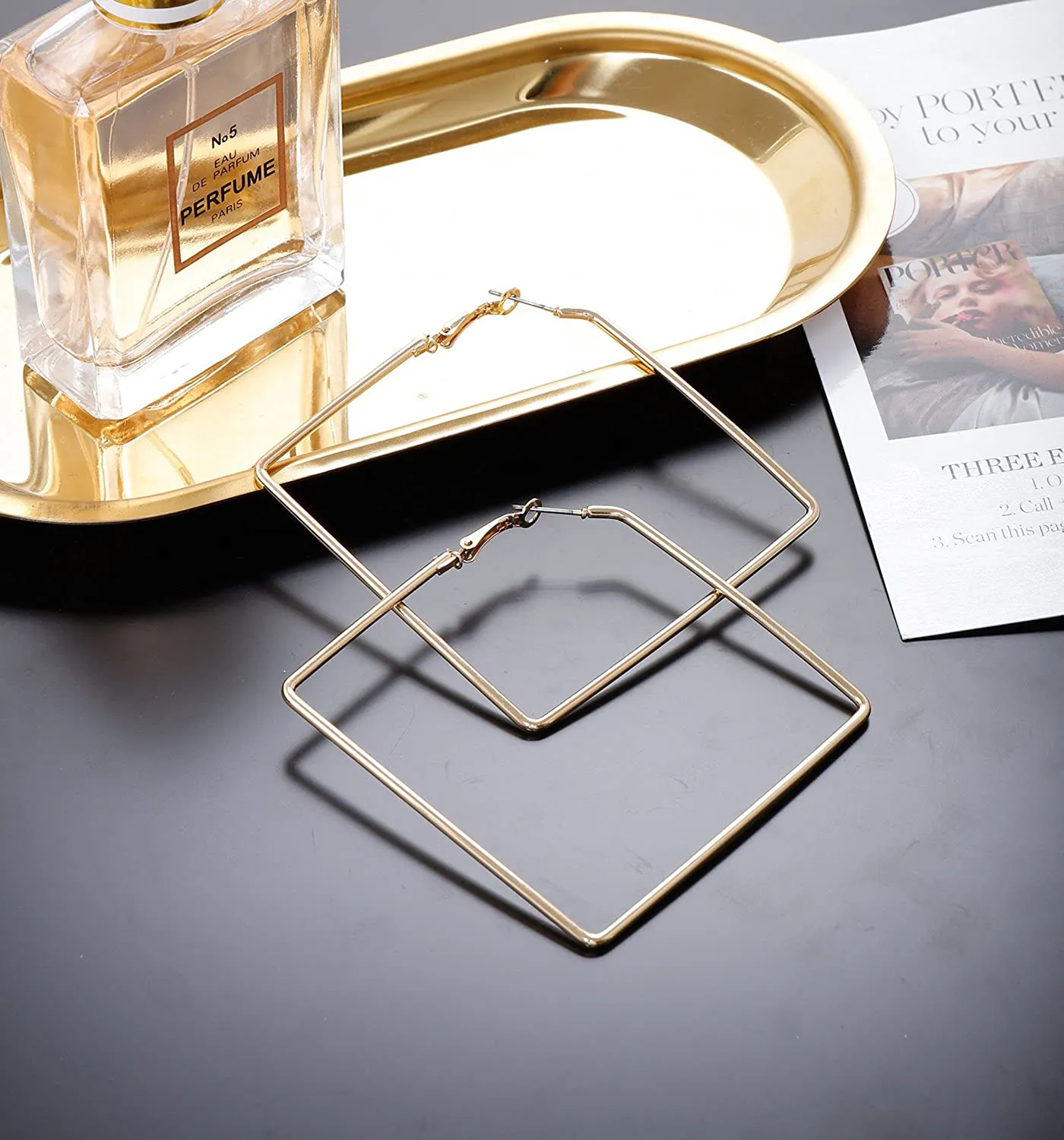 Square Hoop Earrings 3 Pairs Geometric Hoop Earrings Dangle Earring Set For Women Girls