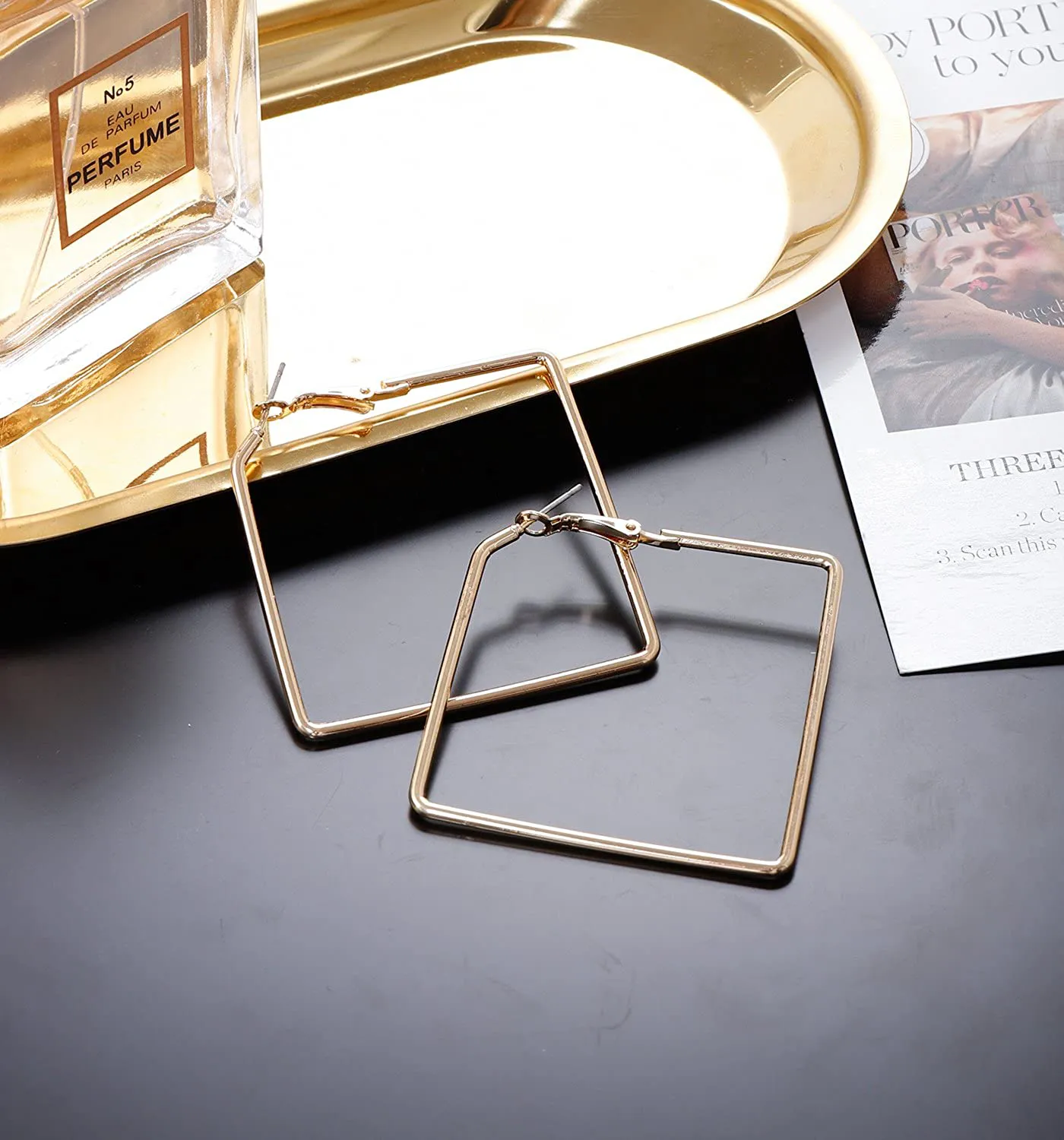 Square Hoop Earrings 3 Pairs Geometric Hoop Earrings Dangle Earring Set For Women Girls