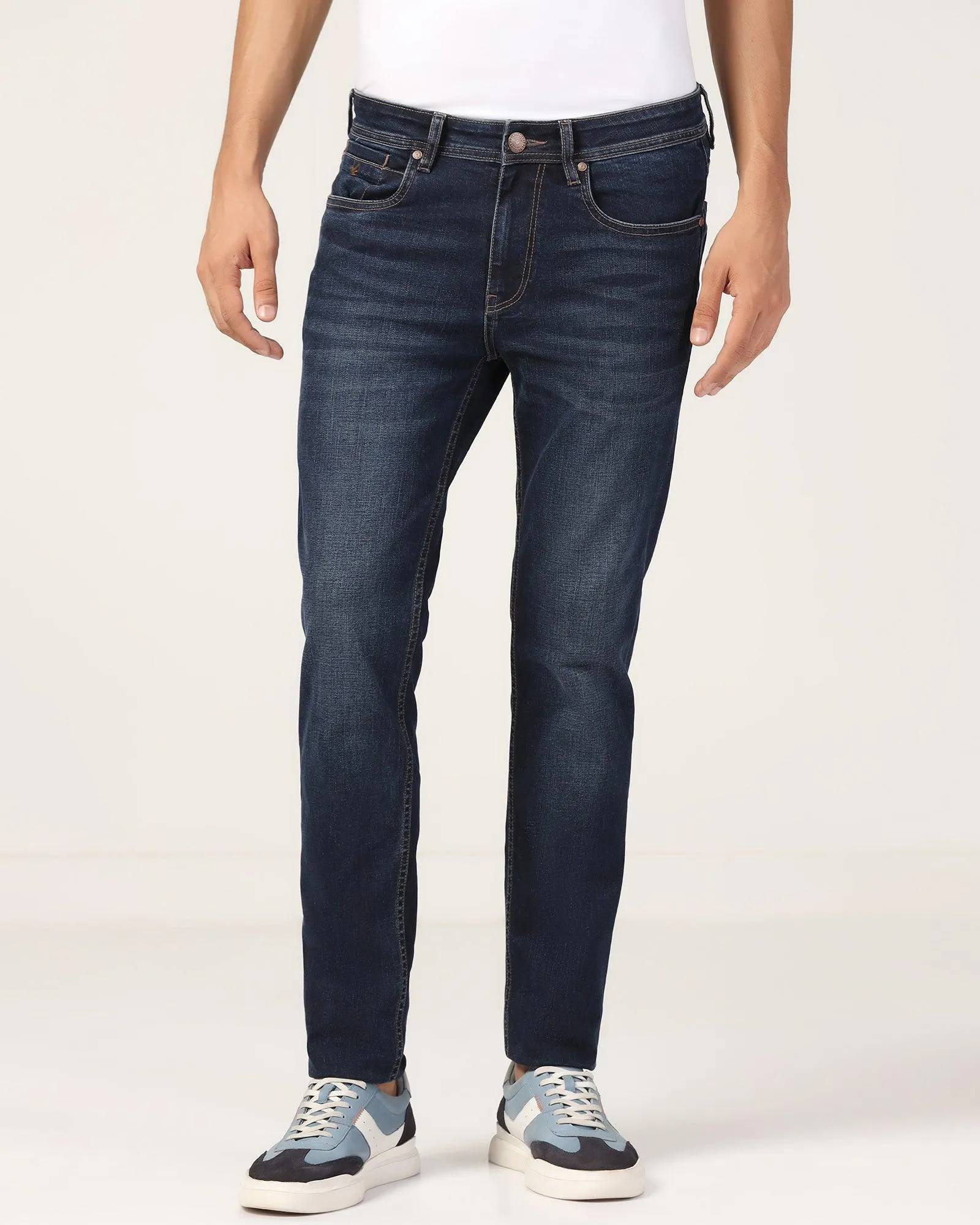 Super Clean Slim Yonk Fit Indigo Blue Jeans - Ren