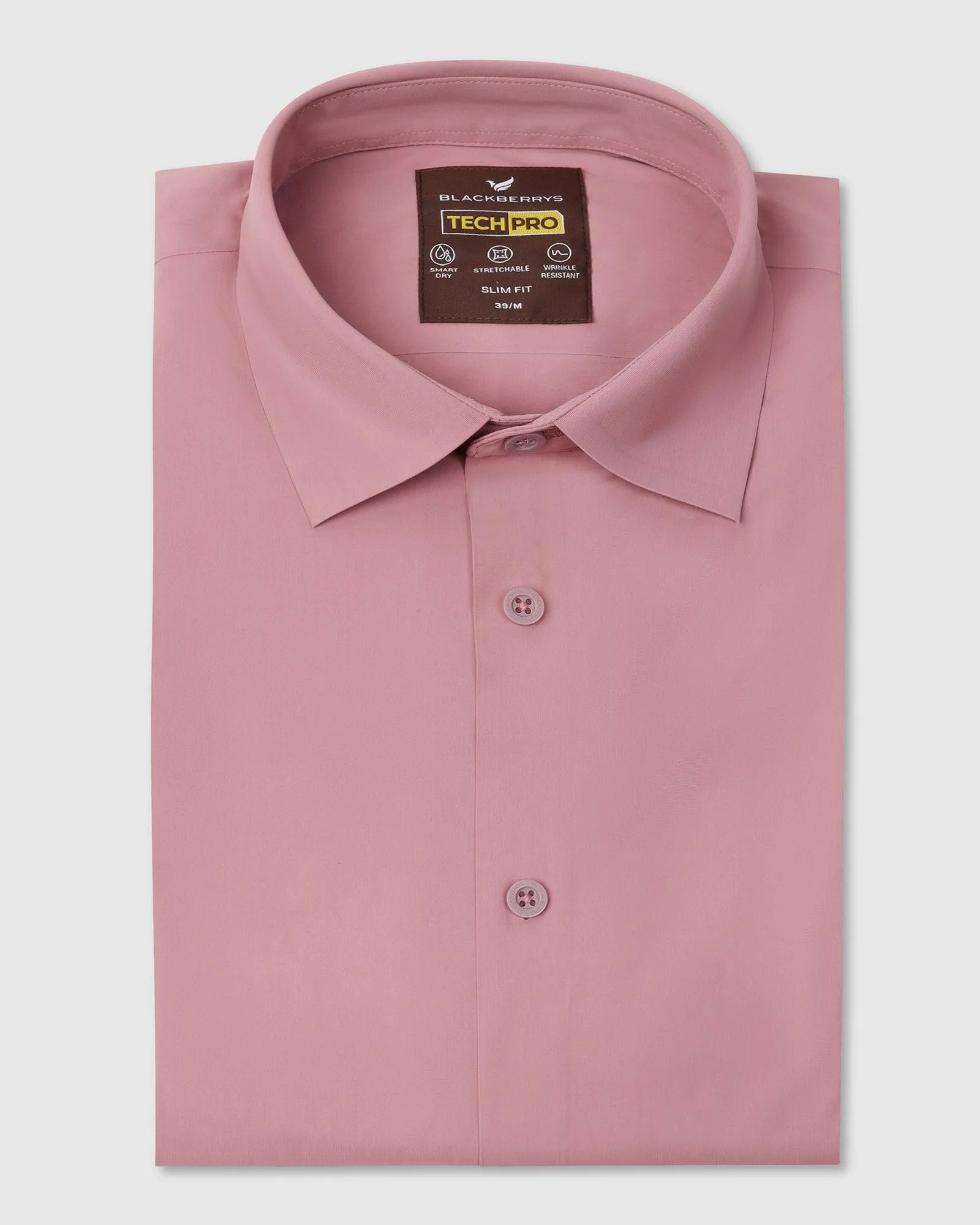 TechPro Formal Half Sleeve Pink Solid Shirt - Shane