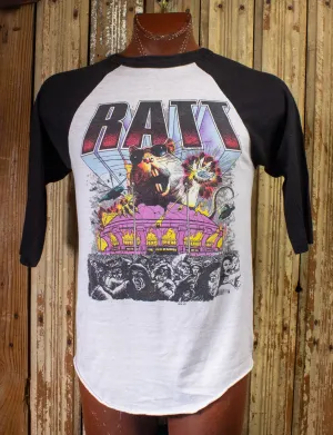 Vintage Ratt Patrol Raglan Concert T Shirt 1985 White/Black Large