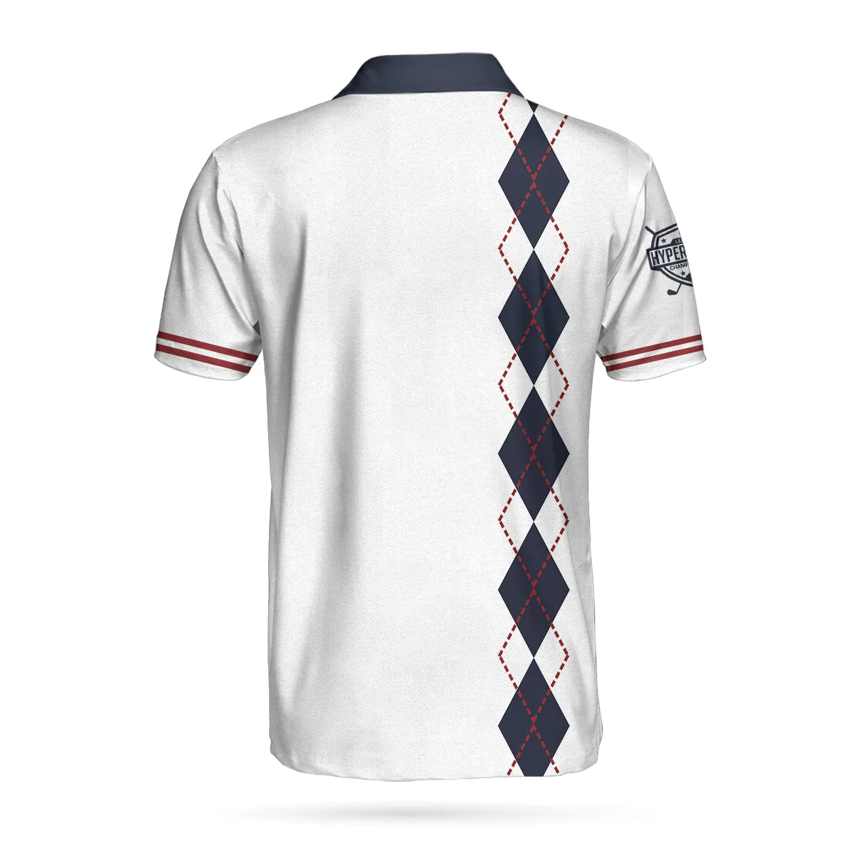 Weapons Of Grass Destruction Short Sleeve Polo Shirt, White And Navy Argyle Pattern Polo Shirt, Best Golf Shirt For Men Coolspod