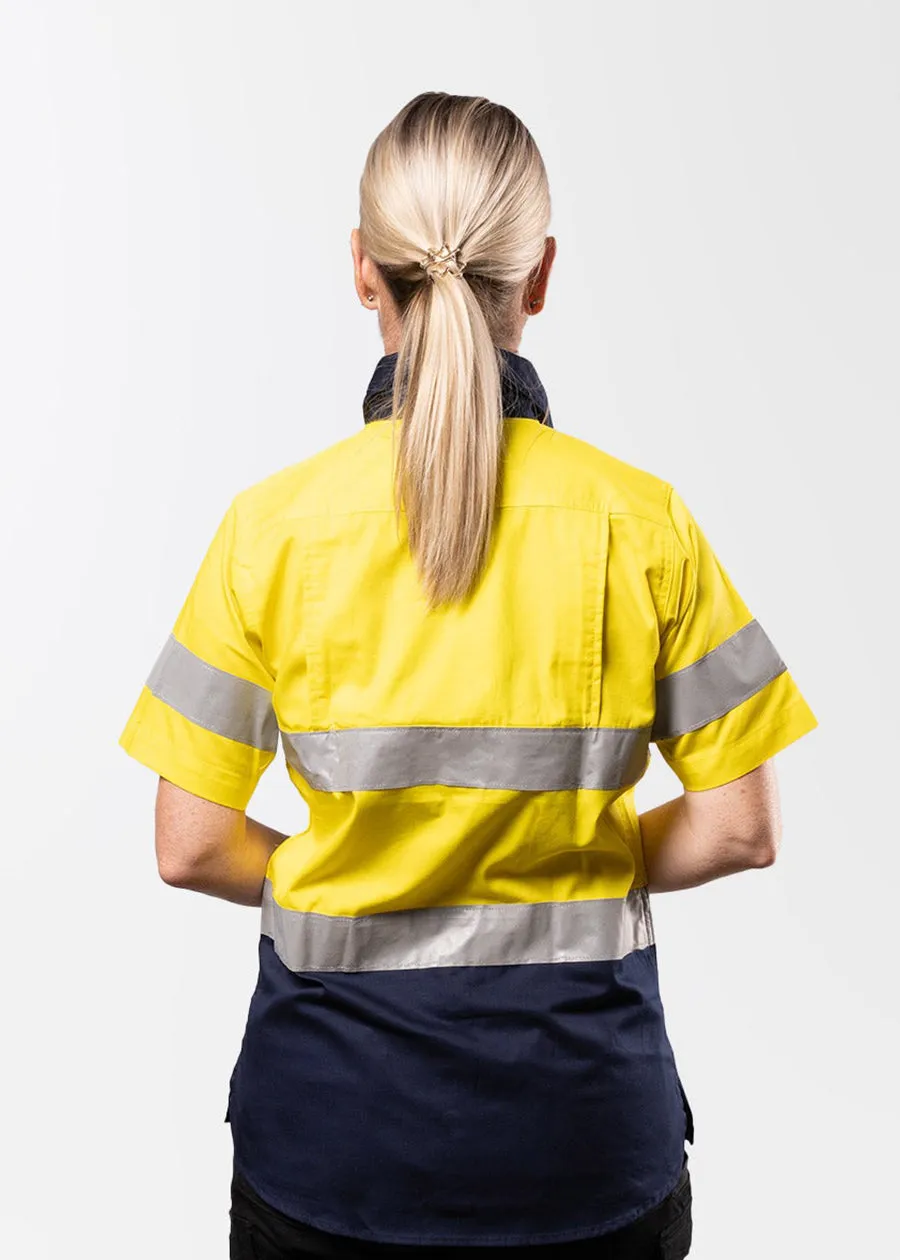 Women's lightweight short sleeve taped hi vis shirt