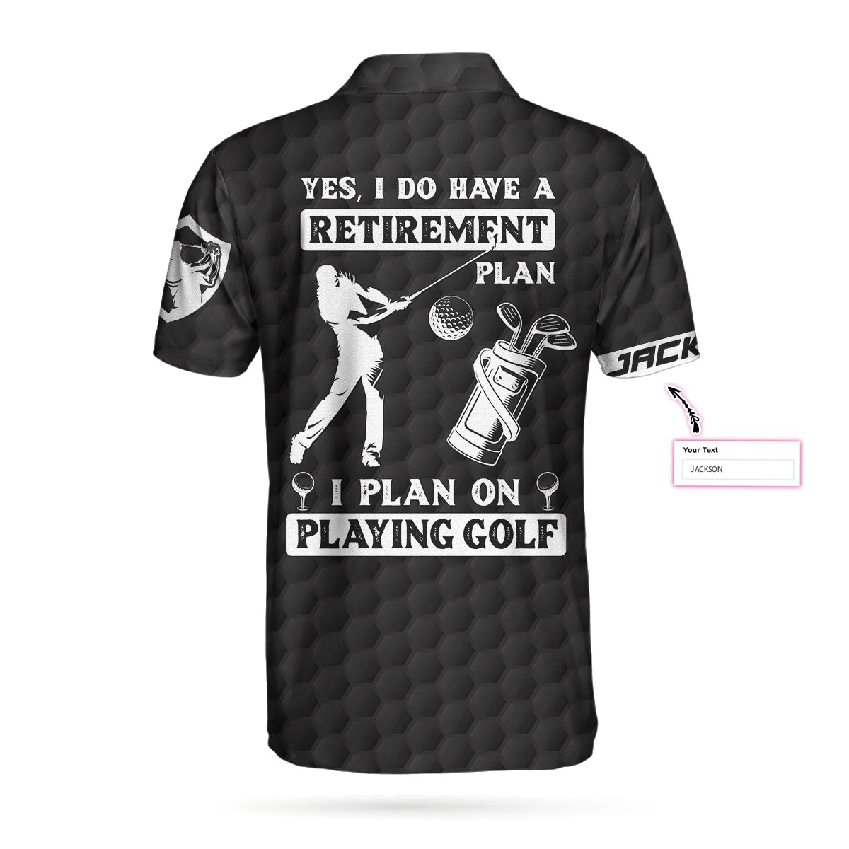 Yes I Do Have A Retirement Plan Golf Polo Shirt, Personalized Black American Flag Golf Shirt For Men Coolspod