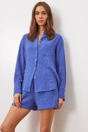 ZOSIA BUTTON-UP SHIRT (BLEU DE FRANCE) - LINE